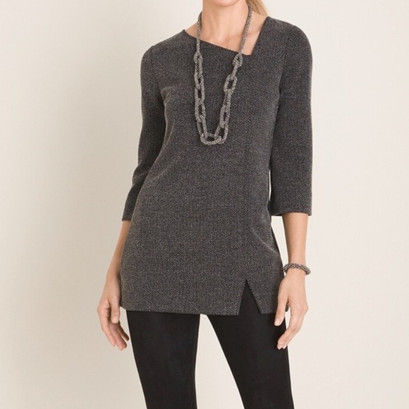 Chico’s Textured Asymmetrical Tunic - Picture 1 of 11
